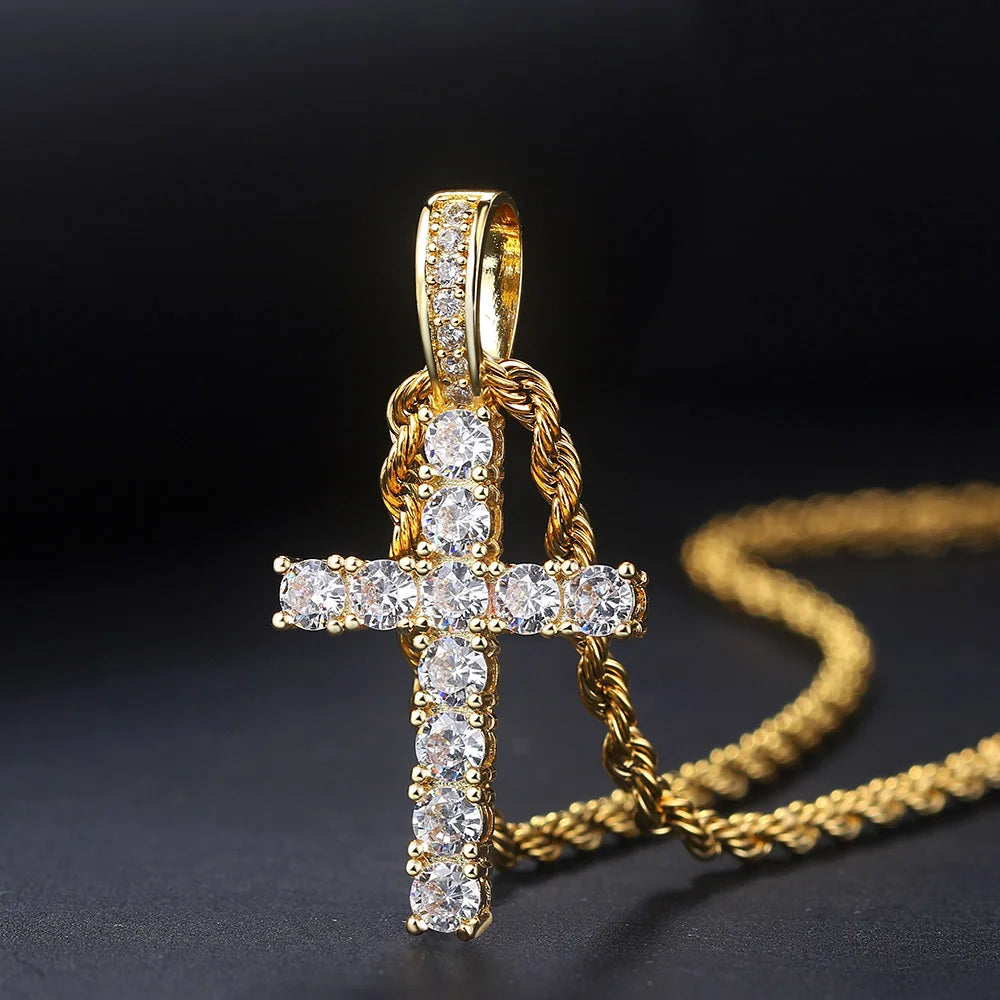 Hip Hop Cross Pendant Necklace