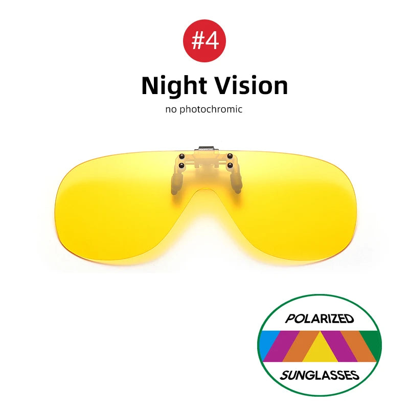 Flip-Up Clip-On Polarized Sunglasses – Oversized Aviation Shades for Men with UV400 Grey Lenses - Image 7