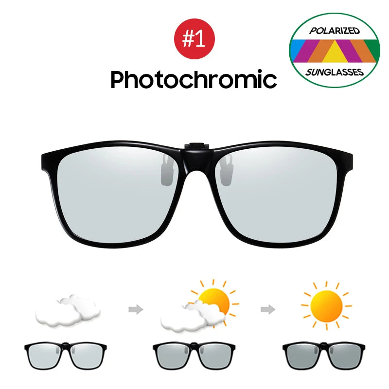Polarized Pilot Flip-Up Clip-On Sunglasses – Photochromic UV400 Shades for Men & Women - Image 7