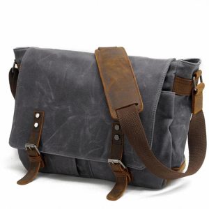 New Fashion Waxed Canvas Men's Crossbody Bag – Vintage Messenger Sling for Casual & Daily Use