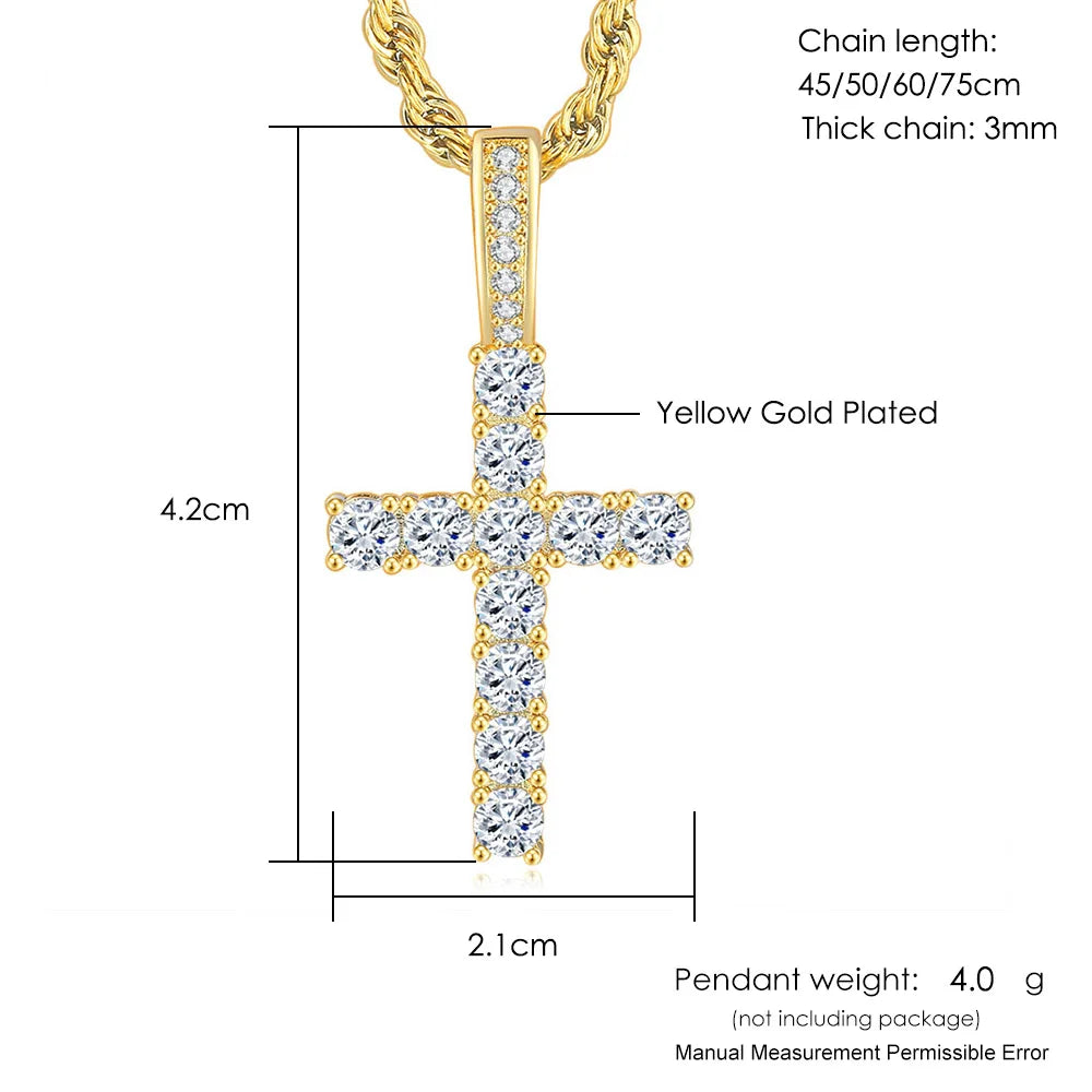 Hip Hop Cross Pendant Necklace for Women & Men - Image 6
