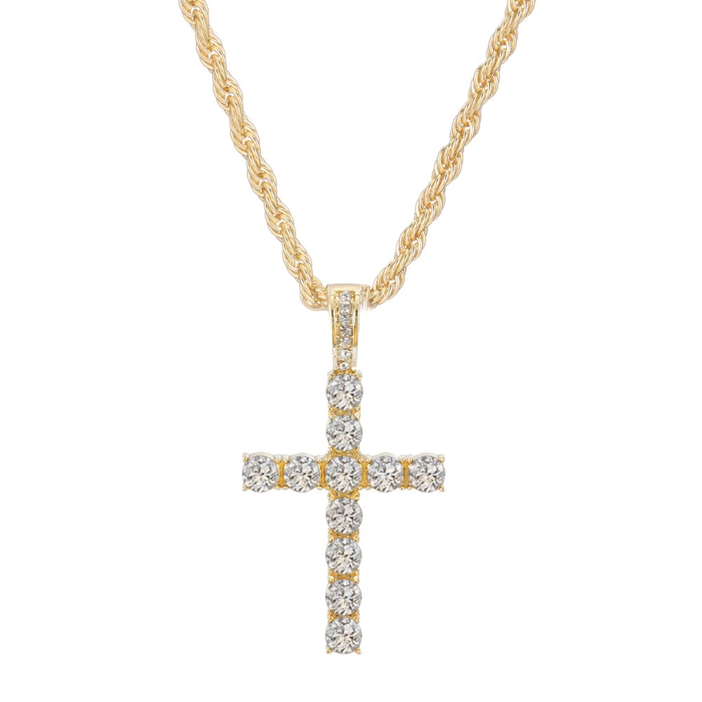 Iced-Out Cross Pendant Necklace - Image 7