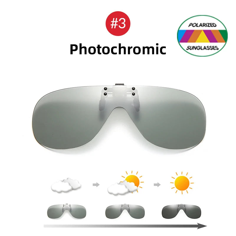 Flip-Up Clip-On Polarized Sunglasses – Oversized Aviation Shades for Men with UV400 Grey Lenses - Image 8