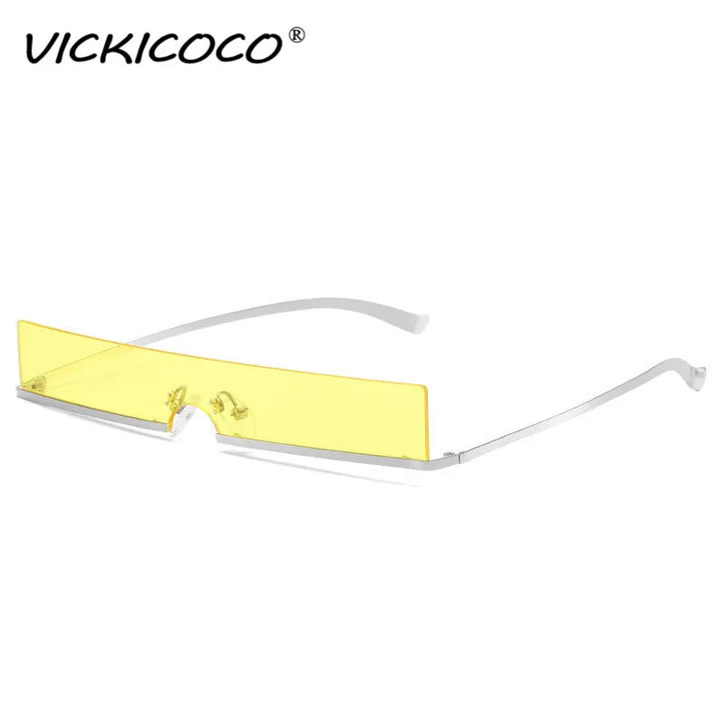 Small Rectangle Rimless Sunglasses Women Luxury Brand Gradient One Piece Red Square Sun Glasses Men Hip Hop Light Shades UV400 - Image 4