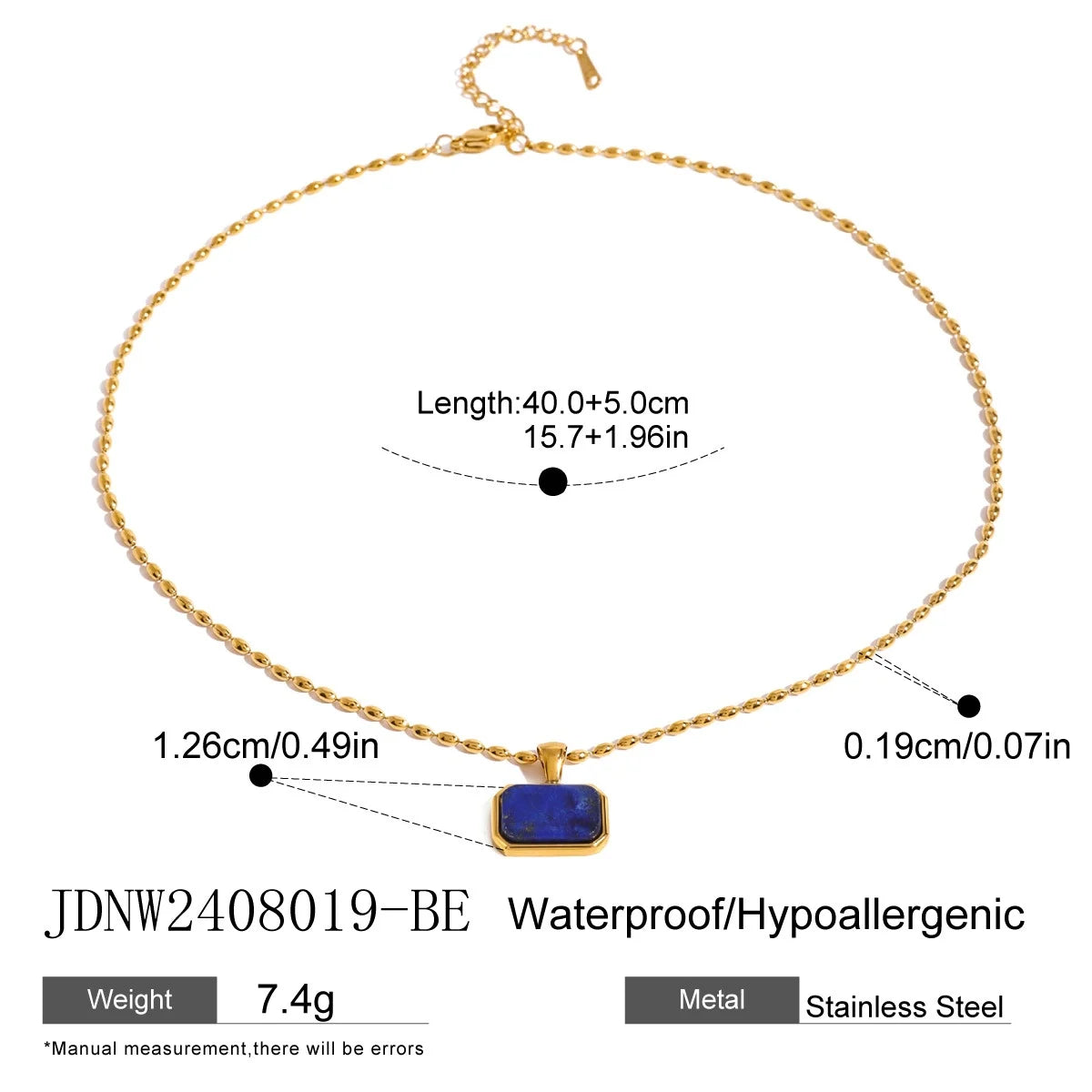 Natural Gemstone Choker Necklace – Tiger Eye, Amazonite, Lapis Lazuli with Gold-Plated Stainless Steel - Image 10