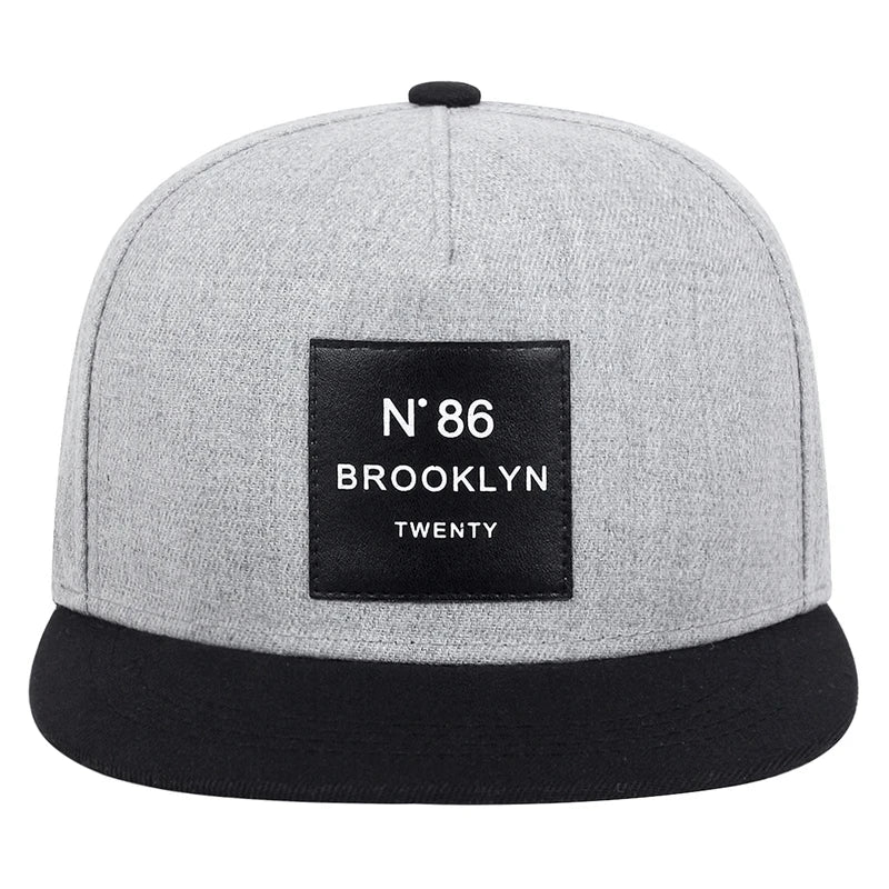 BROOKLYN Cotton Snapback Hat – Unisex Adjustable Trucker Cap with Leather Label - Image 2