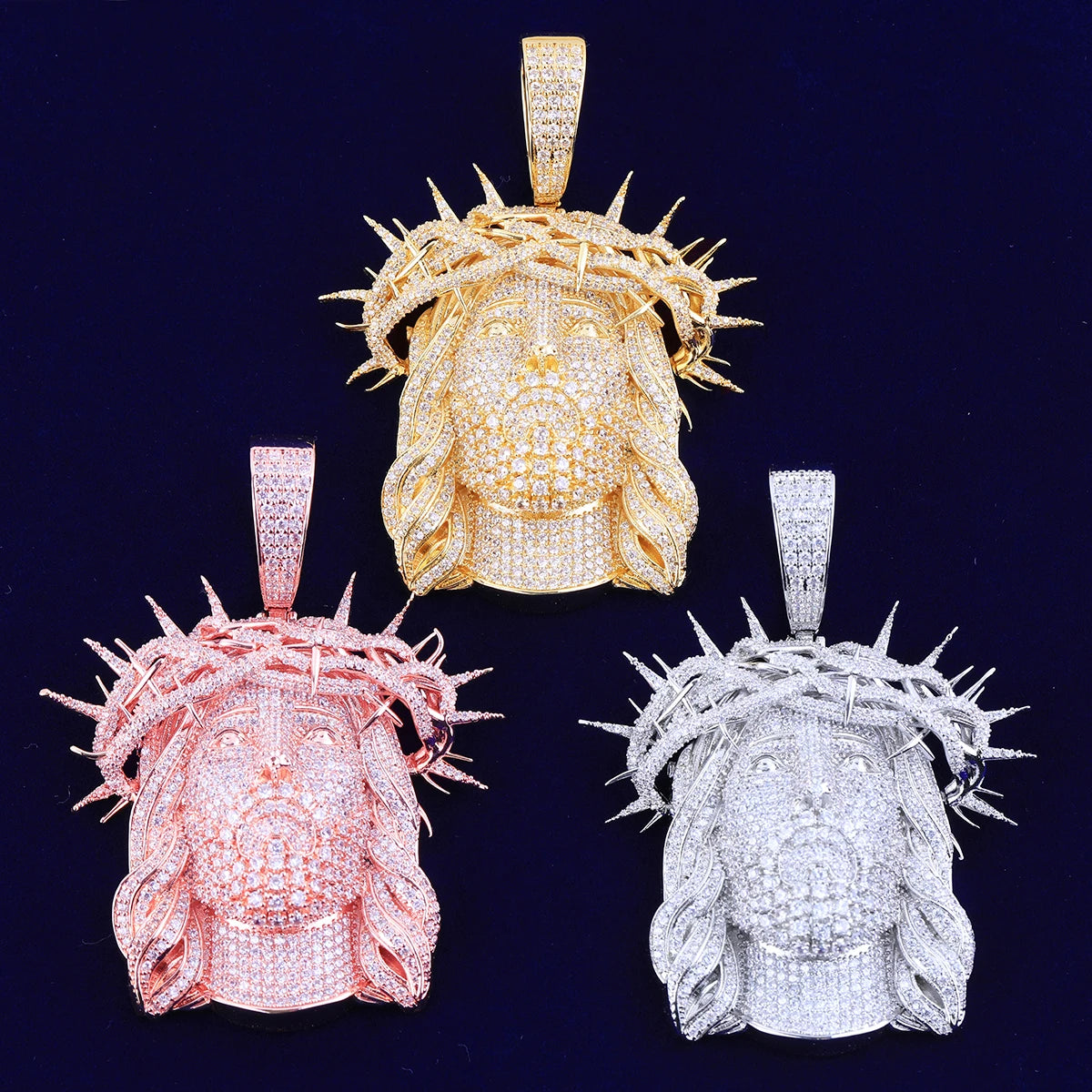 Bubble Letter Iced Out “Ratten Jesus” Pendant – Prong-Set Cubic Zirconia Hip Hop Necklace for Men - Image 3