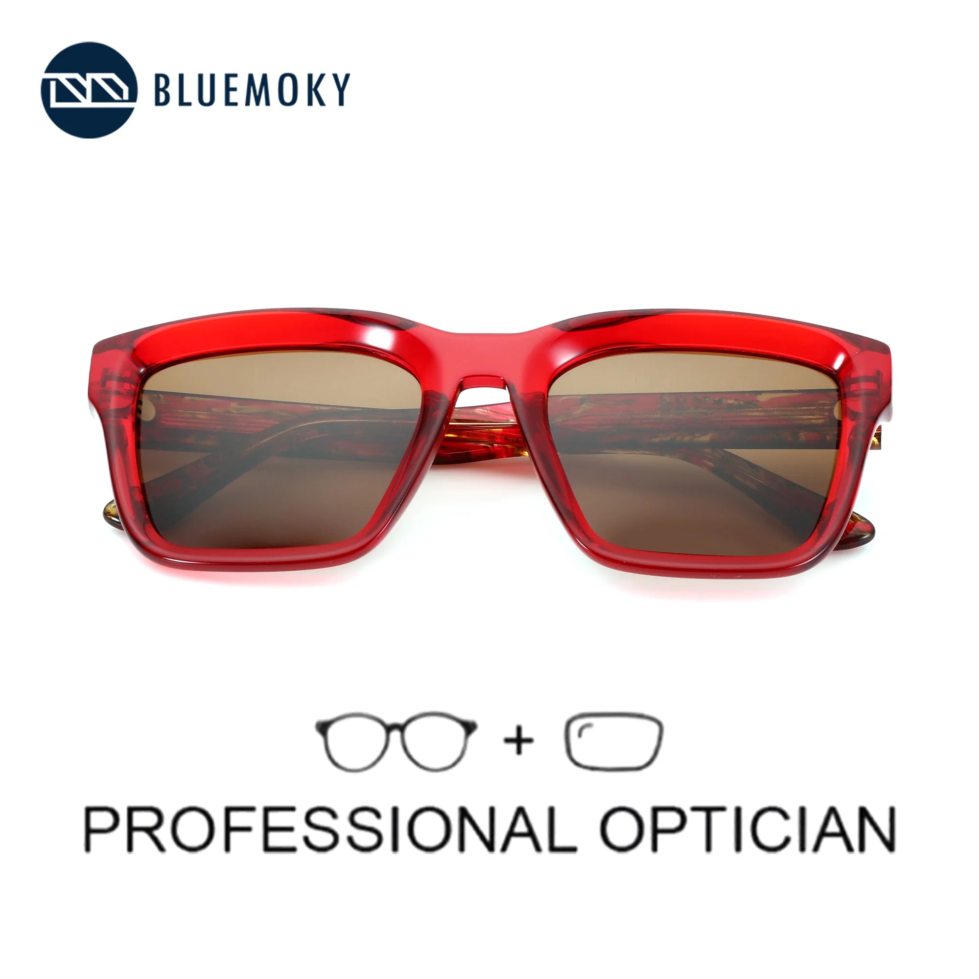 BLUEMOKY Fashion Square Prescription Sunglasses – Polarized Optical Shades for Women