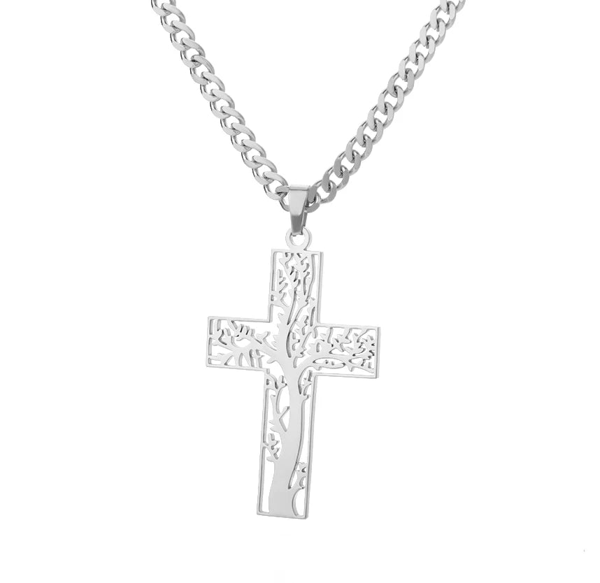 Gold Caravaca Cross Necklace – Stainless Steel Crucifix Choker for Men & Women - Image 23