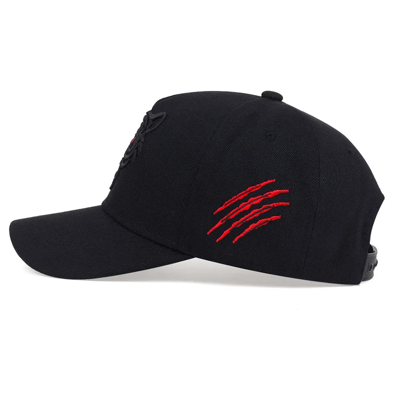 Black Tiger Embroidery Baseball Cap – Unisex Cotton Snapback Trucker Hat for Summer - Image 2