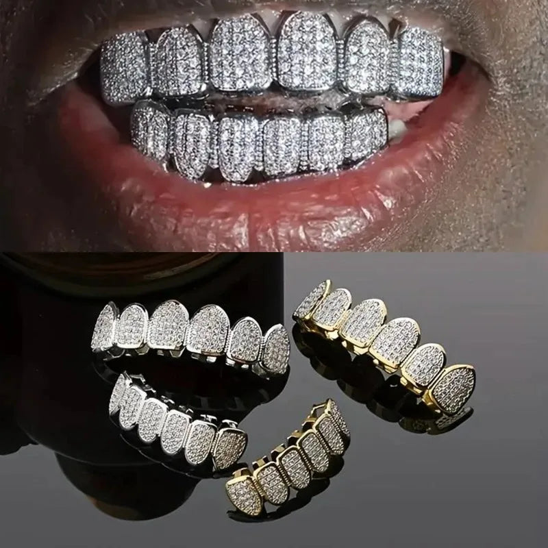 Hip Hop CZ Teeth Grillz Set - Image 2