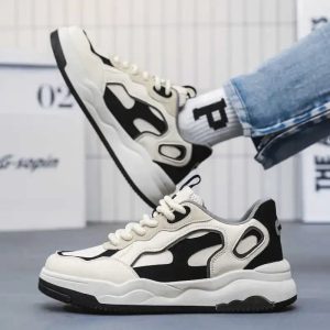 Hip Hop High-Top Sneakers for Men – White Autumn Sport Boots (Size 44)