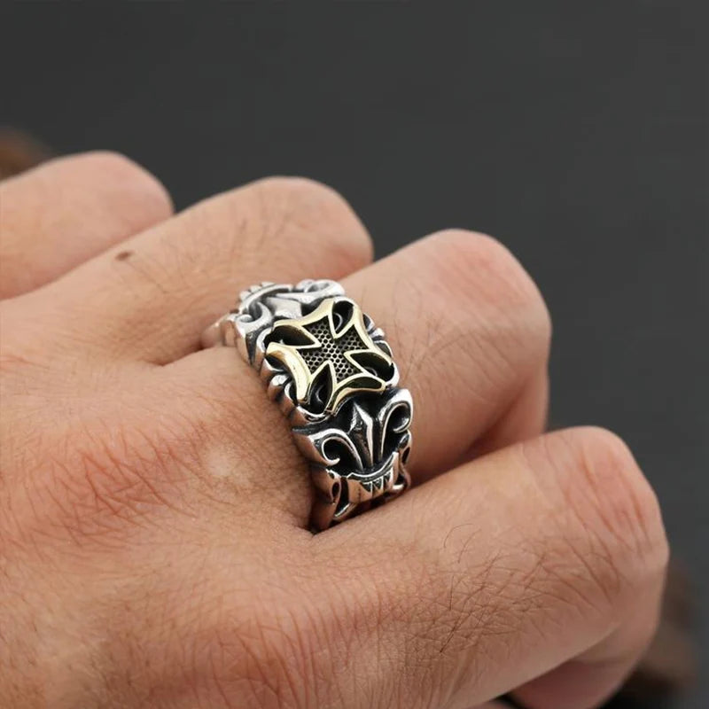 Punk Style Adjustable Cross Ring – Retro Gothic Anti-Silver Fashion Jewelry for Men - Image 6