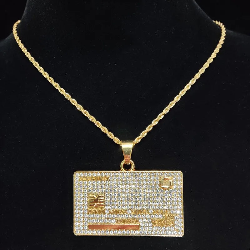 New Menβs Hip Hop Bank Card Pendant Necklace - Image 6