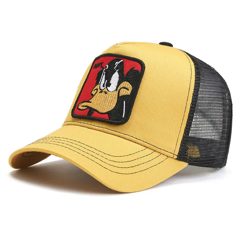 Anime Cartoon Baseball Cap – Duck Embroidered Mesh Snapback Hat for Men & Women - Image 12