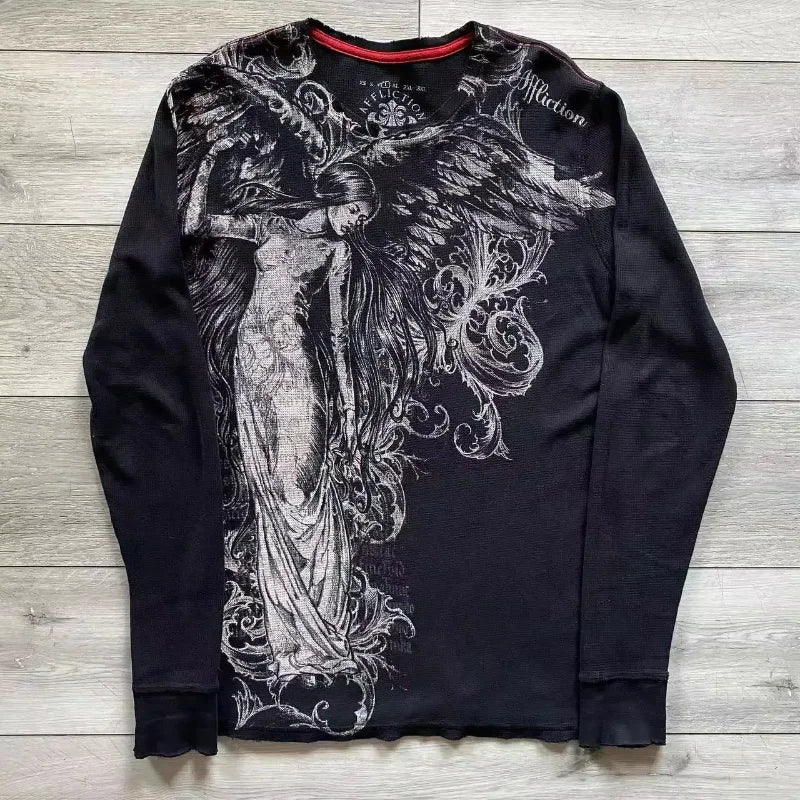 Women's Affliction-Inspired Long Sleeve T-Shirt – Y2K Gothic Streetwear Oversized Top - Image 22