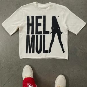 Summer Trendy Brand Pattern Printed T-Shirt – Oversized Y2K Streetwear Tee for Women