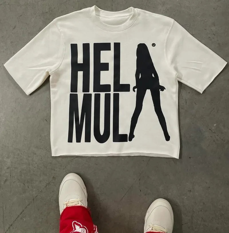 Summer Trendy Brand Pattern Printed T-Shirt – Oversized Y2K Streetwear Tee for Women