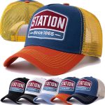 Classic STATION Letter Pattern Mesh Baseball Cap – Unisex Breathable Summer Trucker Hat