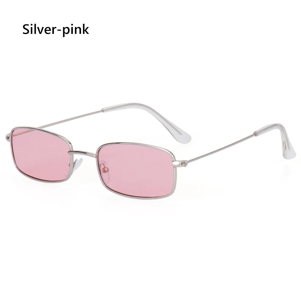 Fashion Retro Metal Frame Sunglasses – Colorful Small Rectangle UV400 Eyewear for Men & Women - Image 9