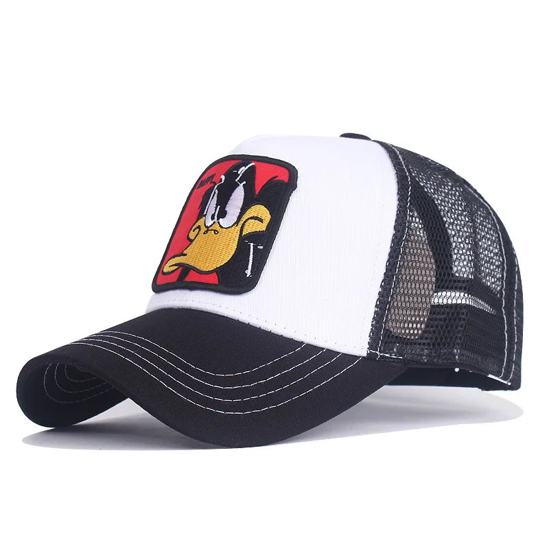 Anime Cartoon Baseball Cap – Duck Embroidered Mesh Snapback Hat for Men & Women - Image 23