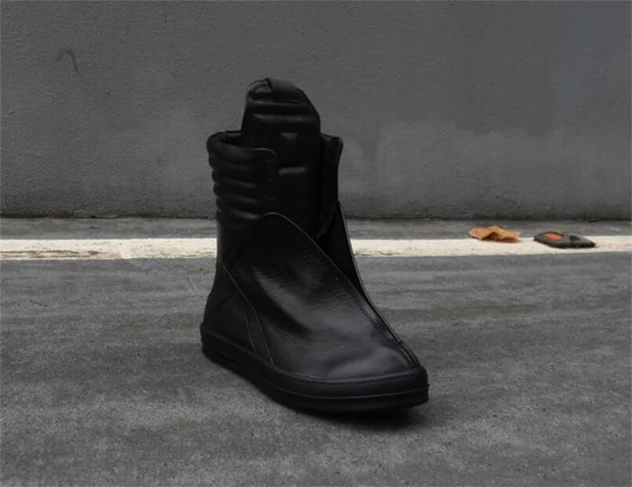 Original Design Big Fly Wing Punk Boots – Custom High-Top Genuine Leather Hip Hop Street Rock Boots - Image 3