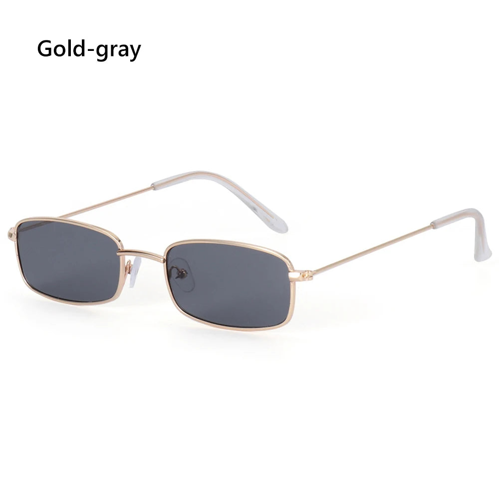 Fashion Retro Metal Frame Sunglasses – Colorful Small Rectangle UV400 Eyewear for Men & Women - Image 14