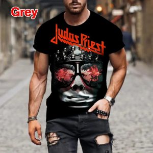 Judas Priest 3D Printed T-Shirt – Unisex Rock Band Streetwear Tee for Summer