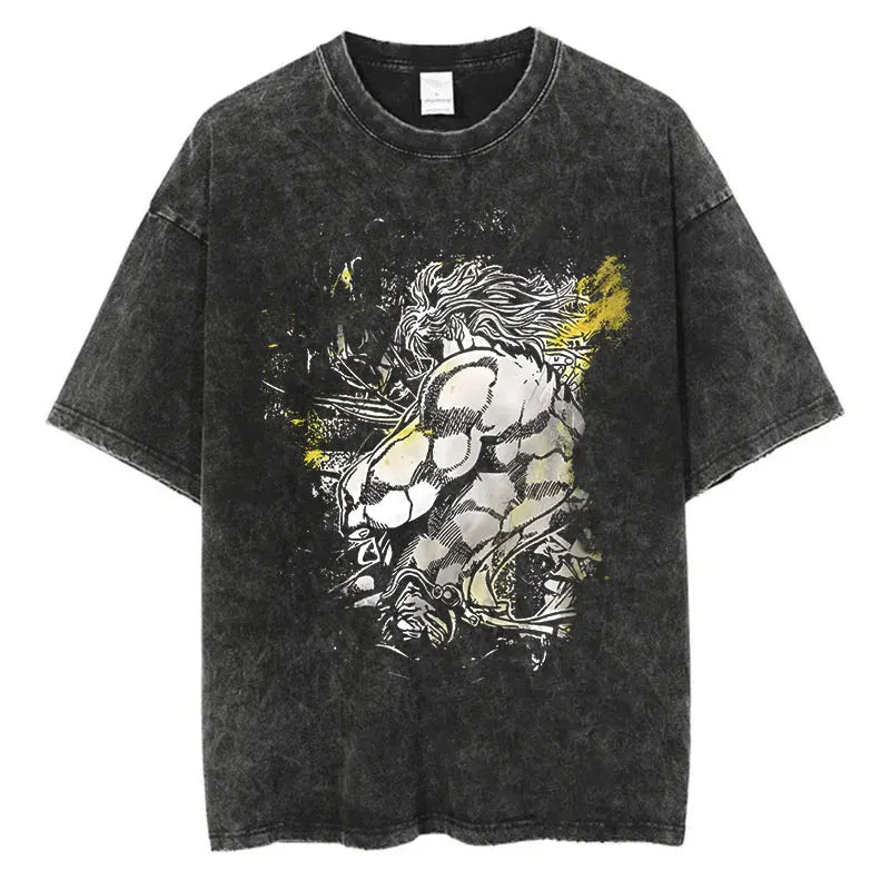 Vintage Washed TShirt Men Summer Hip Hop Streetwear T-shirt JoJo Bizarre Adventure Anime Print Cotton Casual Short Sleeve Tshirt - Image 17