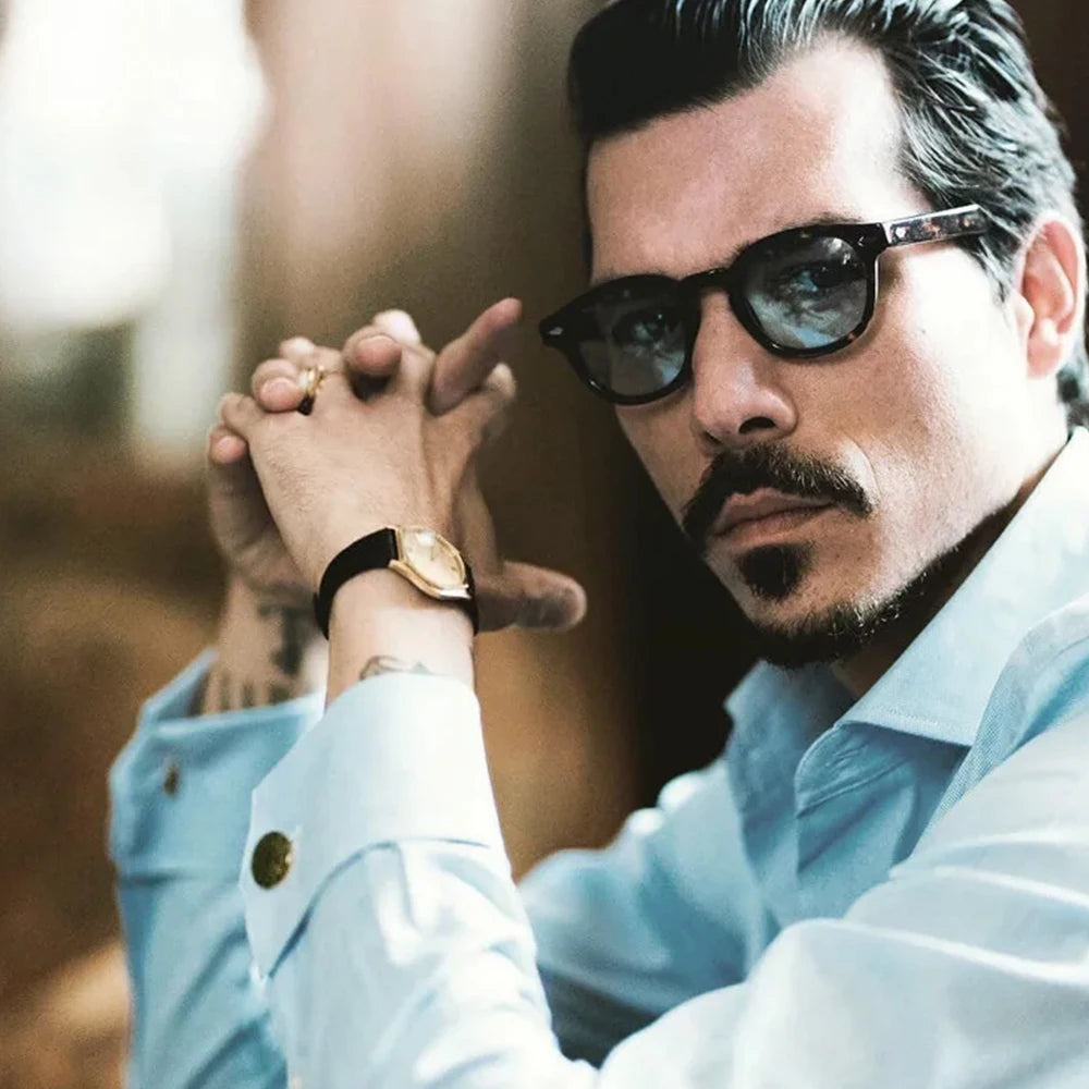 JNPCXI Retro Round Sunglasses – Punk-Inspired UV400 Shades with Rivet Details for Men & Women - Image 3