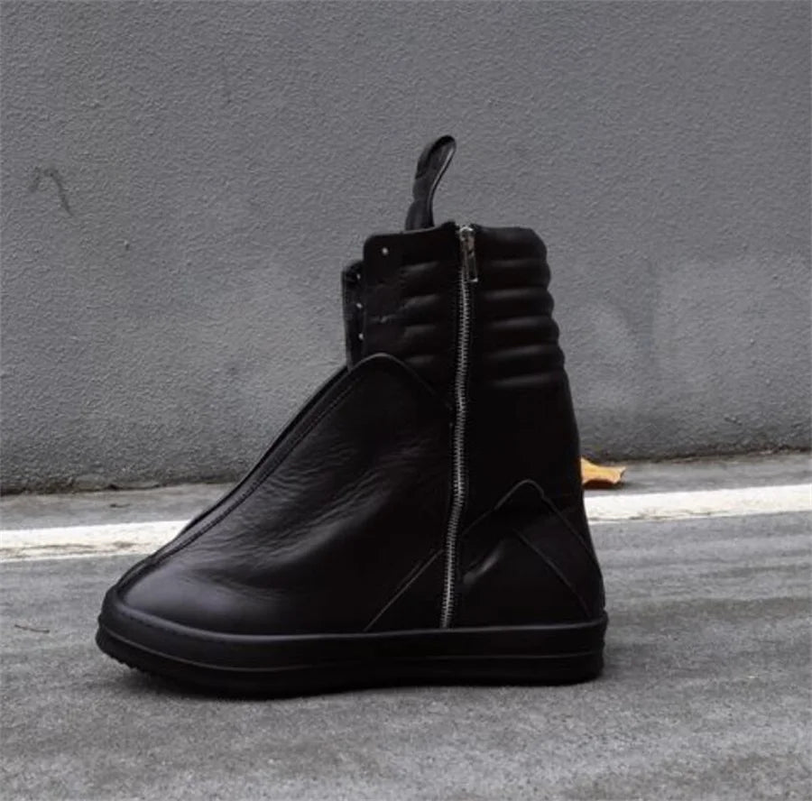 Original Design Big Fly Wing Punk Boots – Custom High-Top Genuine Leather Hip Hop Street Rock Boots - Image 4