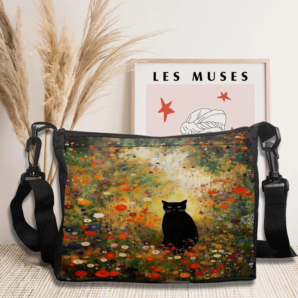 Van Gogh Cat Design Women’s Handbag – Artistic Crossbody Tote for Girls & Travel - Image 6