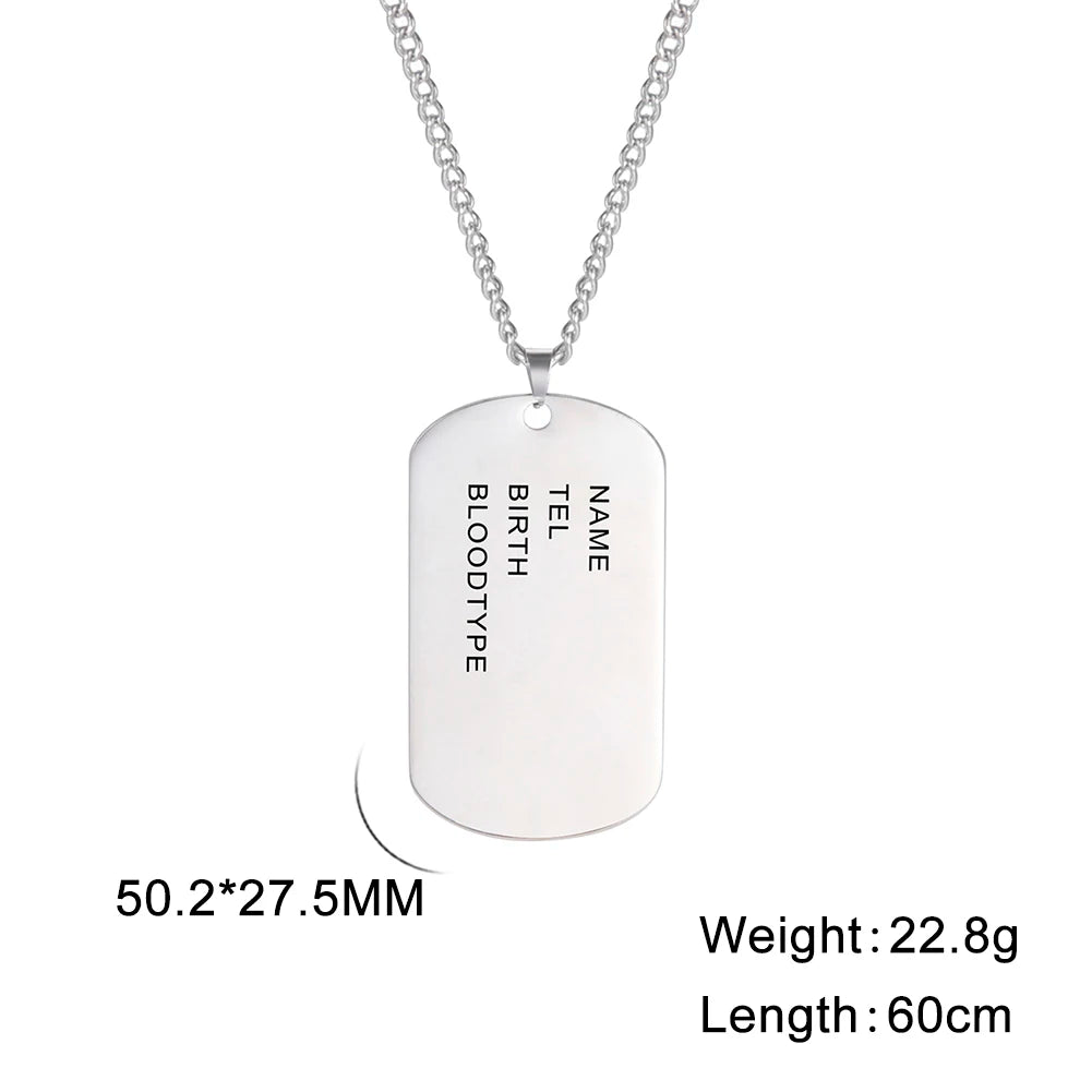 Personalized Military Dog Tag Necklace – Custom Stainless Steel Soldier Bar Chain for Men - Image 11