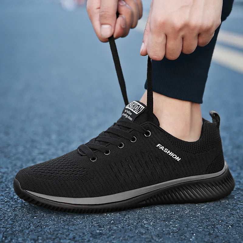 Men’s Knit Running Sneakers – Lightweight Casual Athletic Walking Shoes