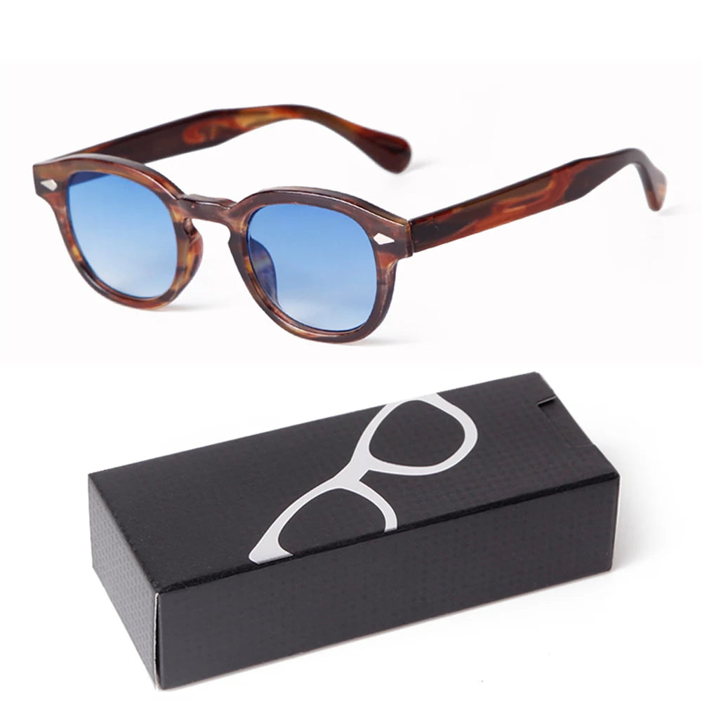 Fashion Gradient Blue Small Round Sunglasses – Unisex Vintage-Inspired Designer Eyewear - Image 29