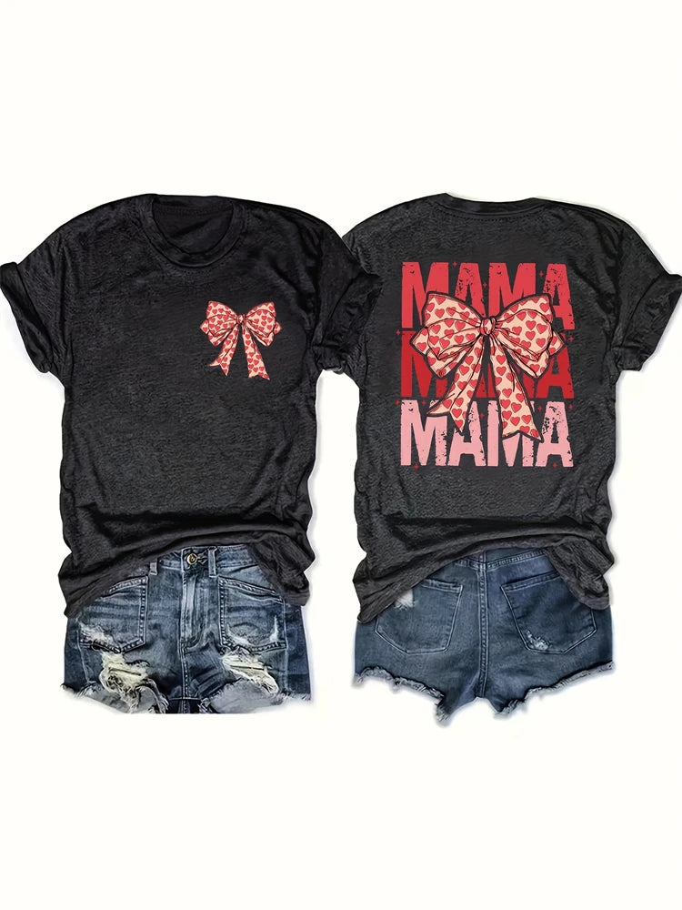 2025 Red Rose Printed T-Shirt – Casual Loose-Fit Short Sleeve Summer Tee - Image 2