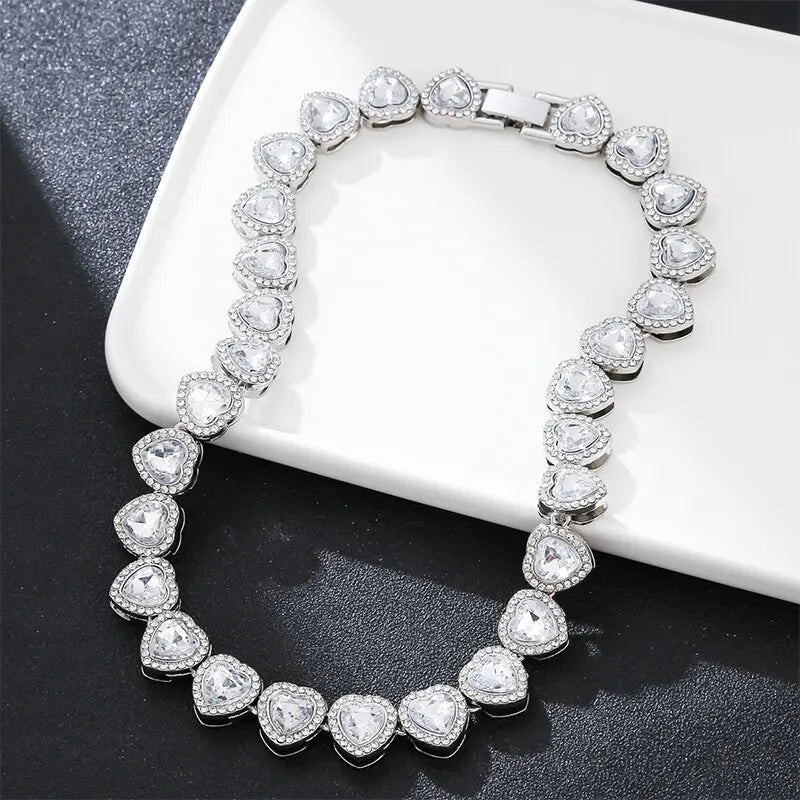 Hip Hop Heart Shape Cuban Chain Necklace - Image 7