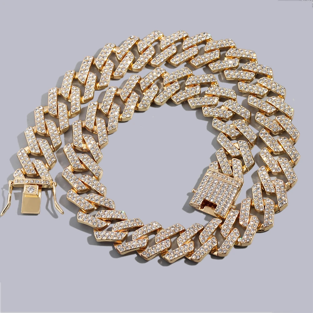 Iced Out Bling AAA Rhinestones Prong Cuban Link Chain - Image 10