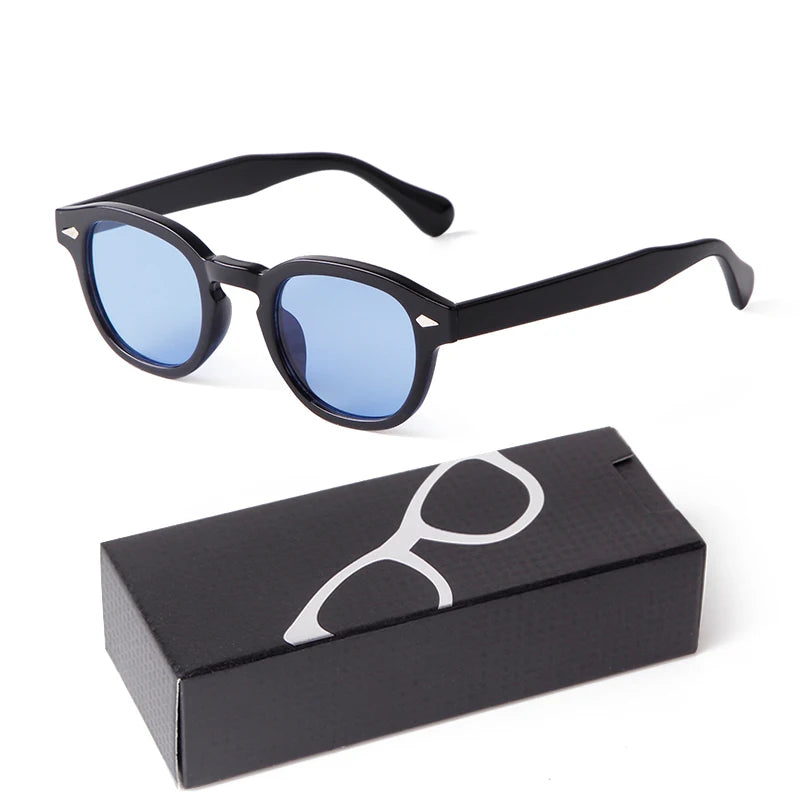 Fashion Gradient Blue Small Round Sunglasses – Unisex Vintage-Inspired Designer Eyewear - Image 34