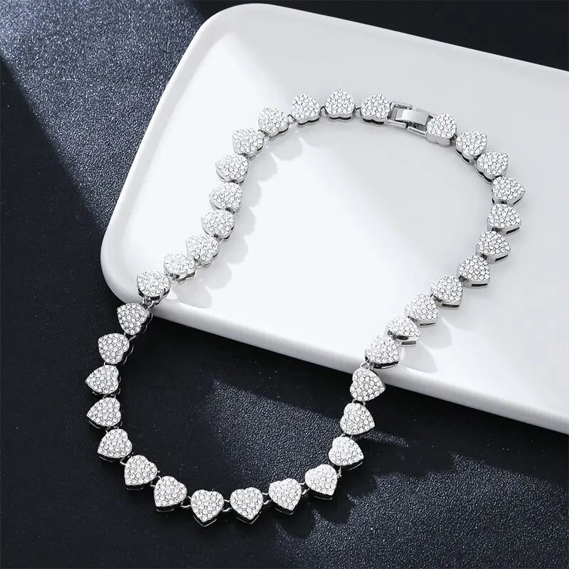 Hip Hop Heart Shape Cuban Chain Necklace - Image 10