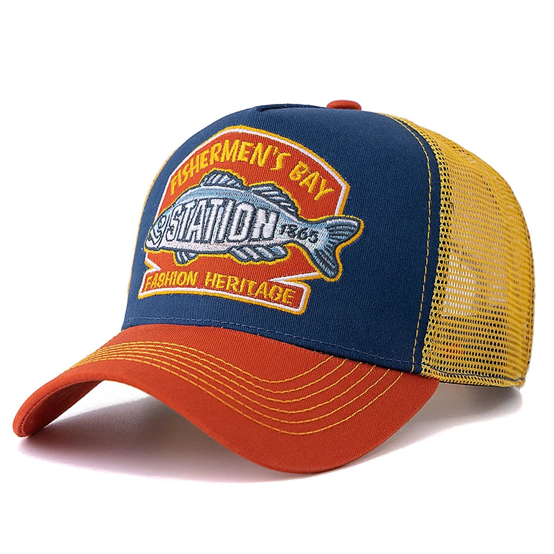 Unisex Summer Fishing Cap – Breathable Mesh Trucker Snapback Hat for Outdoor Sports - Image 8