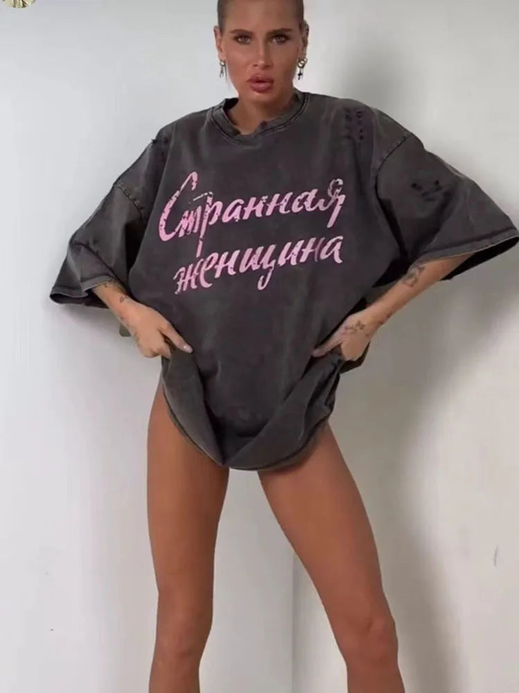 Vintage Plus Size Letter Print T-Shirt – Oversized Streetwear Tee (Up to 3XL) - Image 3