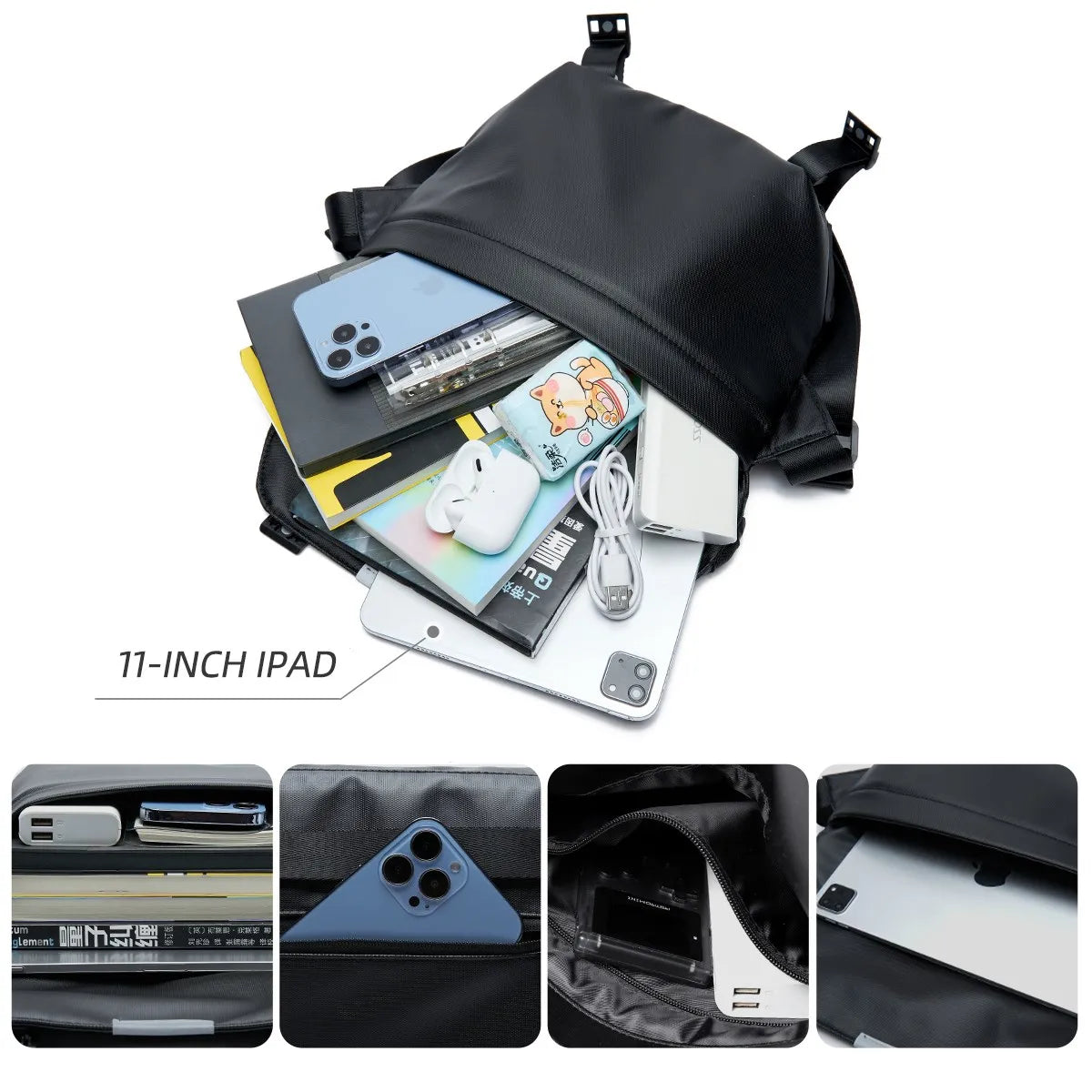 Korean Style Waterproof Messenger Bag – Magnetic Buckle Crossbody for Men - Image 3