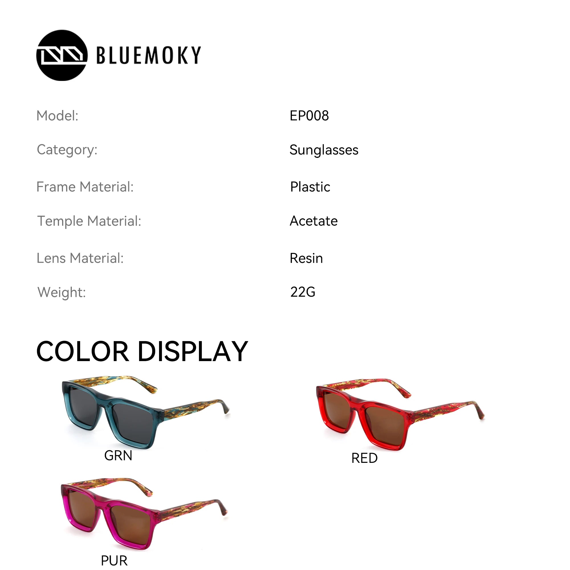 BLUEMOKY Fashion Square Prescription Sunglasses – Polarized Optical Shades for Women - Image 2