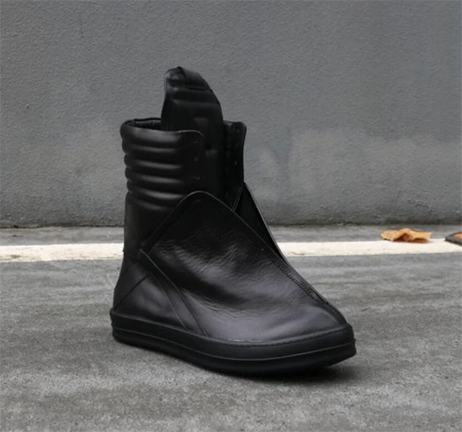 Original Design Big Fly Wing Punk Boots – Custom High-Top Genuine Leather Hip Hop Street Rock Boots - Image 5