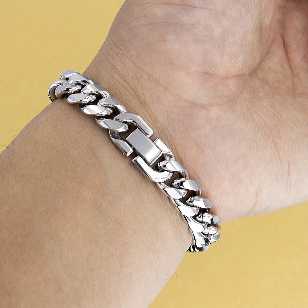 8MM–12MM Stainless Steel Cuban Link Chain – Men's Thick Punk Hip-Hop Necklace & Bracelet - Image 6