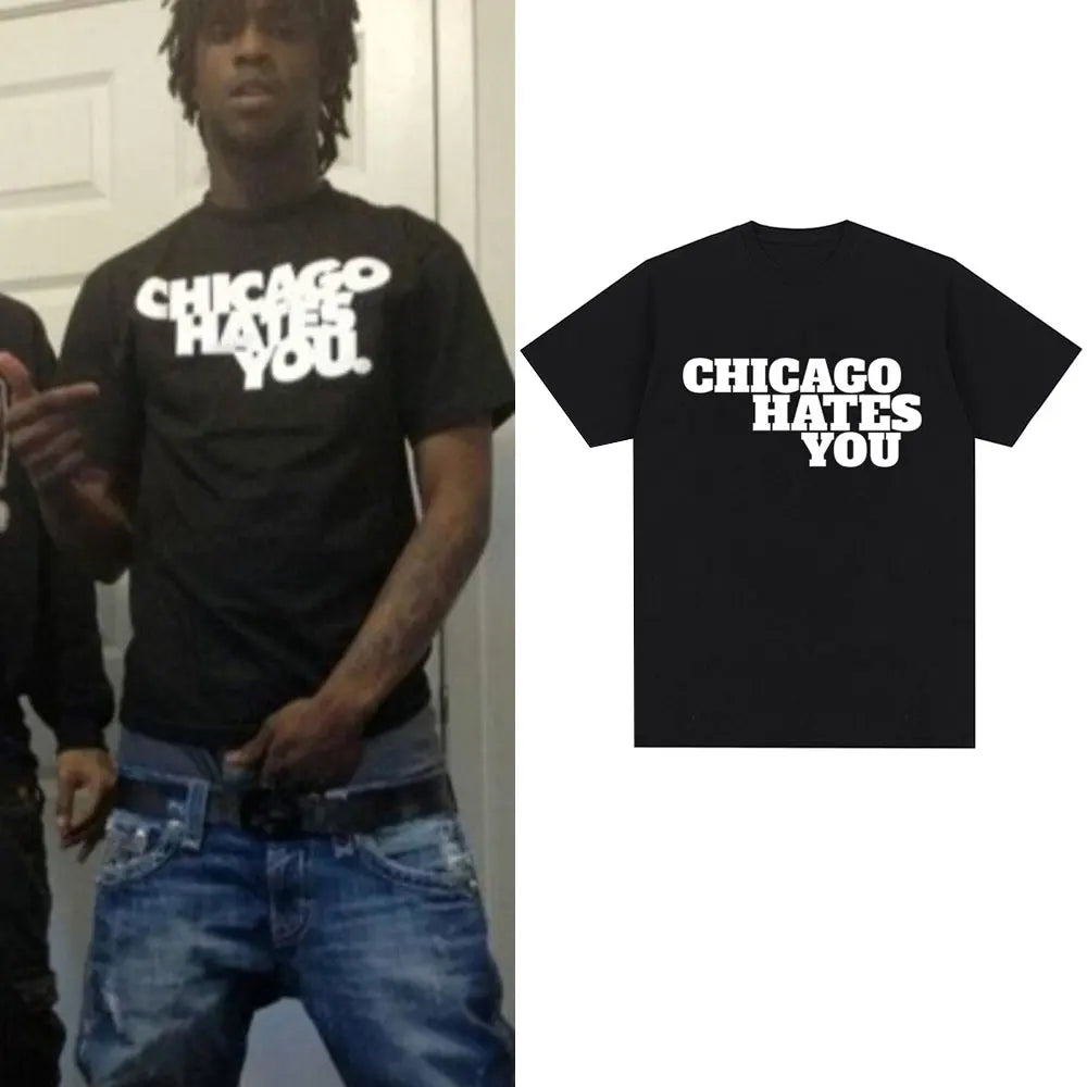 Chief Keef “Chicago Hates You” Rapper T-Shirt – Oversized Hip Hop Cotton Tee for Men