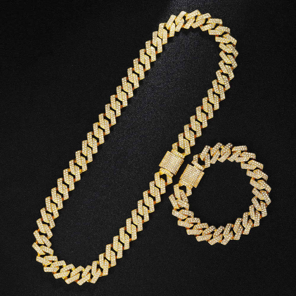 Gold Color Cuban Chain Watch & Bracelet Set – Hip Hop Iced Out Bling Jewelry for Men - Image 7
