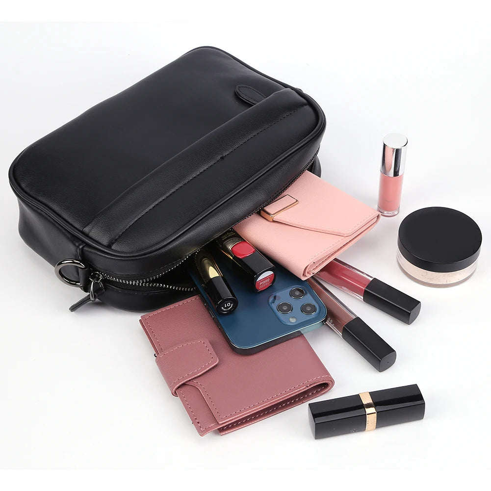 Small Leather Crossbody Satchel – Plaid Designer Shoulder Bag for Men - Image 5