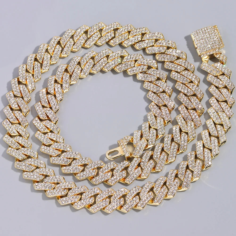 Silver Color 14mm Prong Miami Cuban Link Chain Necklace for Women - Image 8